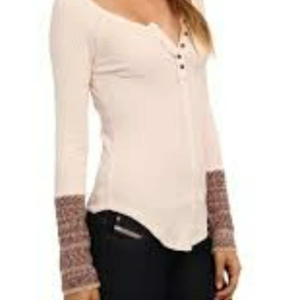 Med Free People Alpine Cuff Thermal in Blush